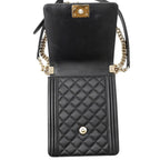 Chanel Chain Shoulder Bag Boy Lambskin Black — view 6