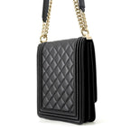Chanel Chain Shoulder Bag Boy Lambskin Black — view 2