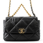 Chanel Chain Shoulder Bag 19 Large Lambskin 2-Way Black