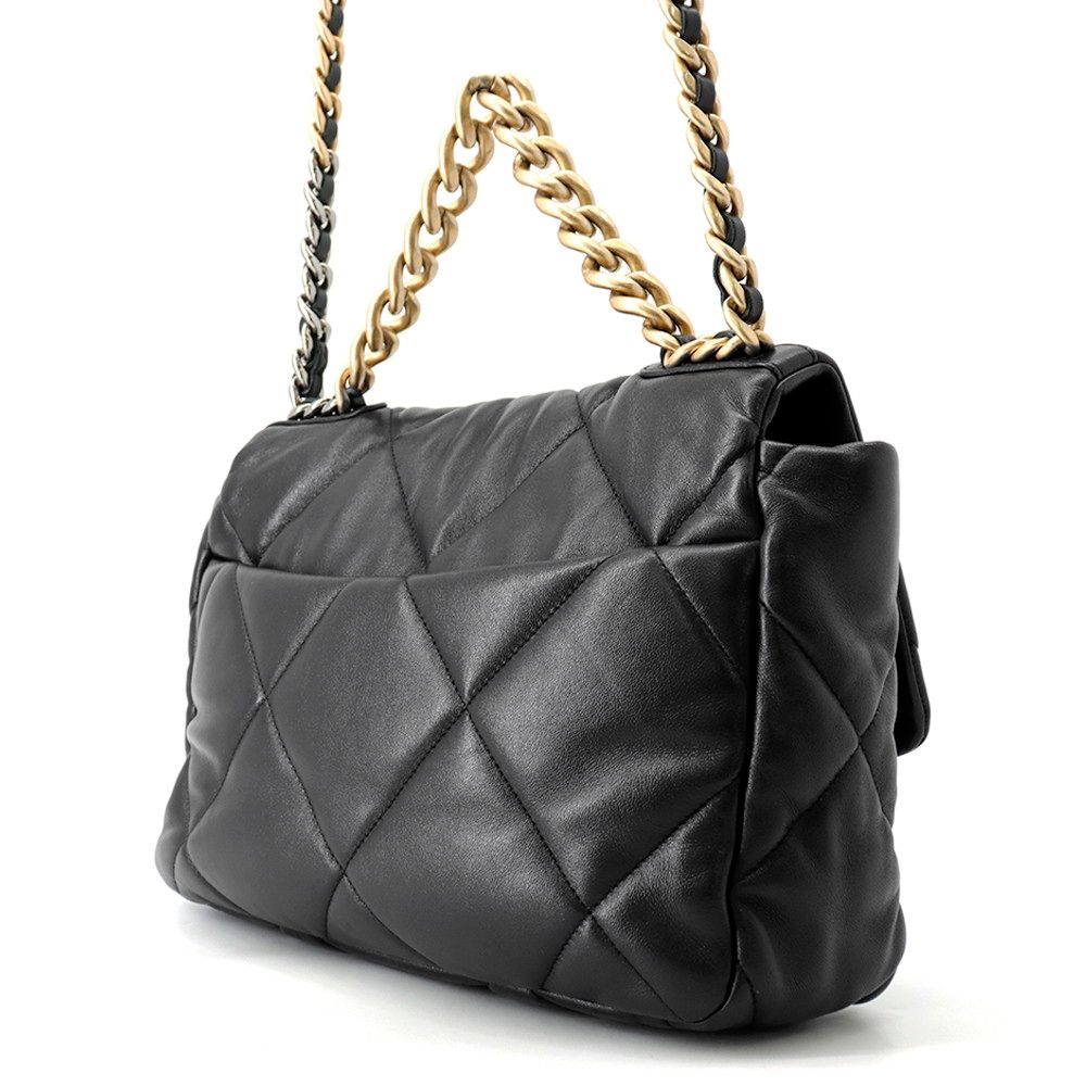 Chanel Chain Shoulder Bag 19 Large Lambskin 2-Way Black — view 2