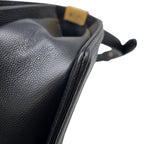 Chanel Chain Shoulder Bag Boy Small Quilted CC Logo Caviar Leather Black — view 8