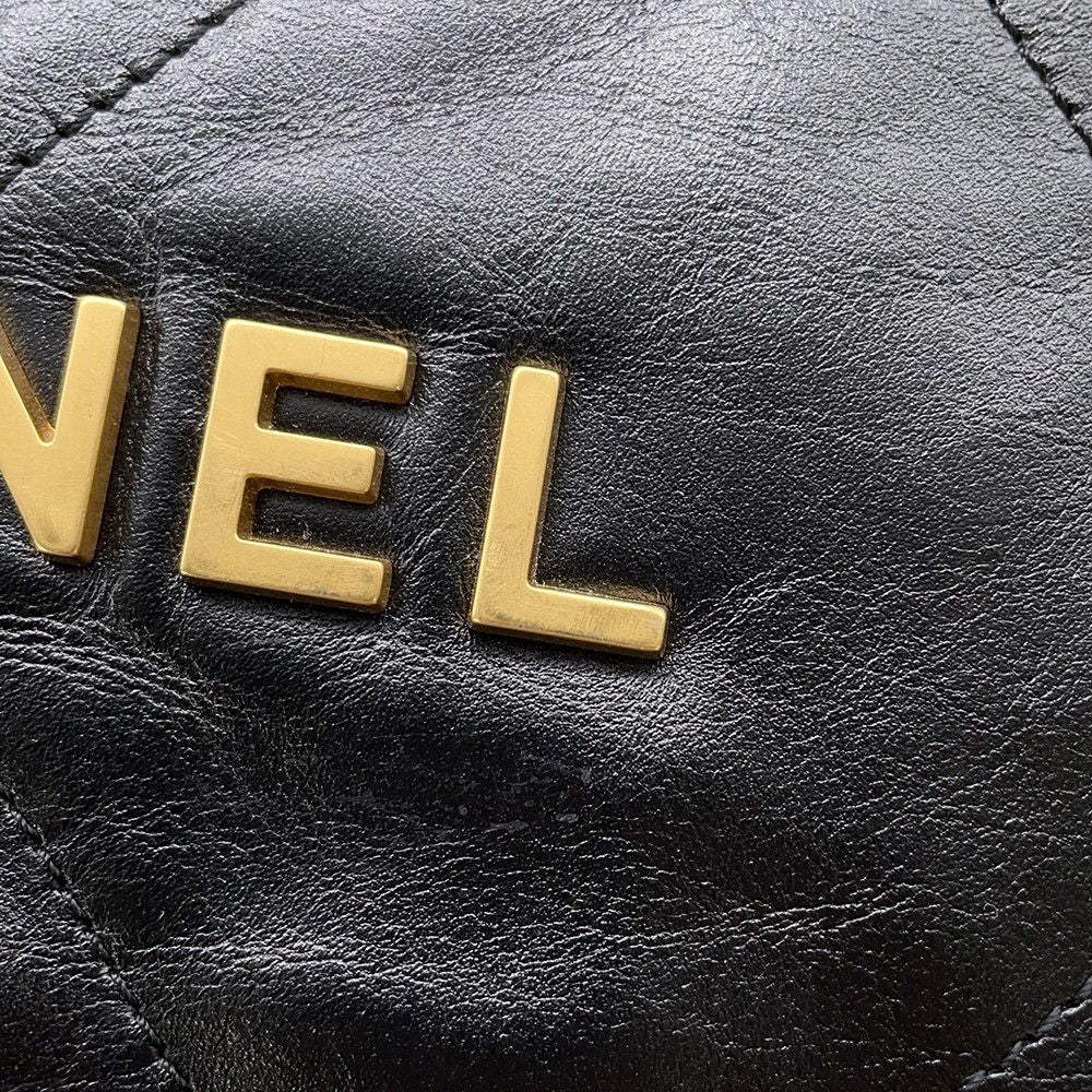 Chanel Backpack 22 Small Shiny Calfskin Black — view 8