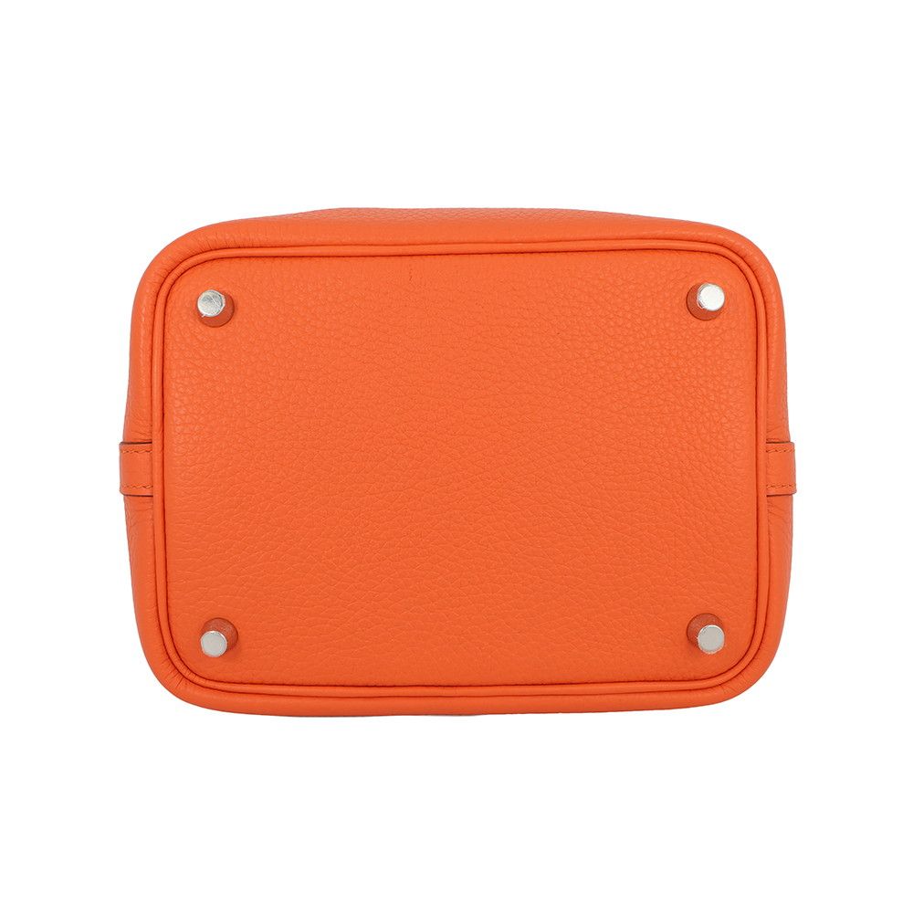 Hermes Picotin Lock PM Eclat Orange Minien Rose Azalea Silver Taurillon — view 3