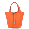 Hermes Picotin Lock PM Eclat Orange Minien Rose Azalea Silver Taurillon