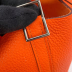 Hermes Picotin Lock PM Eclat Orange Minien Rose Azalea Silver Taurillon — view 9