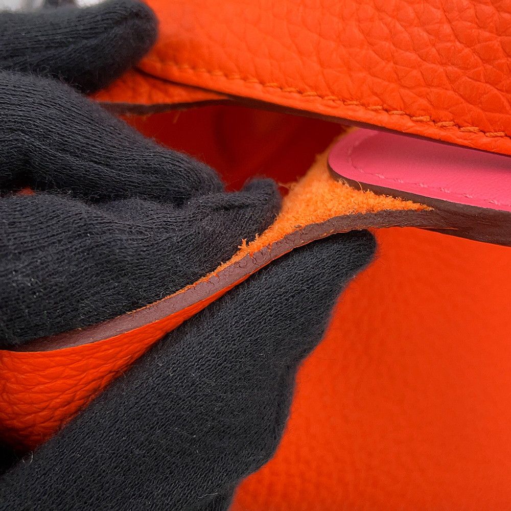 Hermes Picotin Lock PM Eclat Orange Minien Rose Azalea Silver Taurillon — view 8