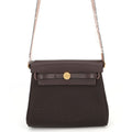 Hermes Shoulder Bag Herbag Zip Mini Ebene Gold Toile Ash Vache Hunter
