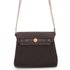 Hermes Shoulder Bag Herbag Zip Mini Ebene Gold Toile Ash Vache Hunter