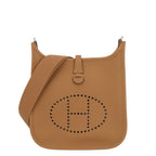 Hermes Shoulder Bag Evelyne 3 23 Biscuit Silver Taurillon Clemence