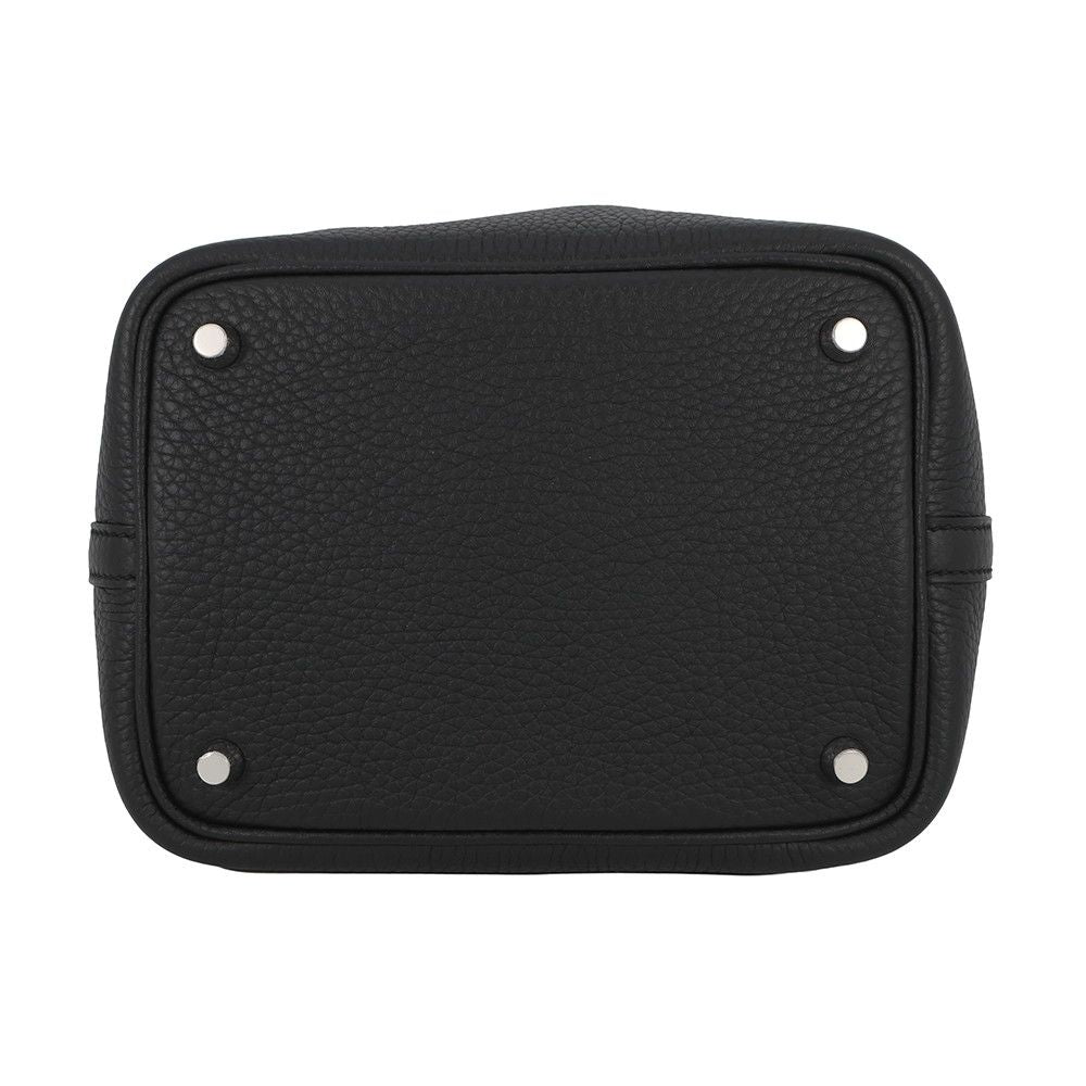 Hermes Handbag Picotin Lock PM Black Silver Taurillon Clemence Tote — view 3