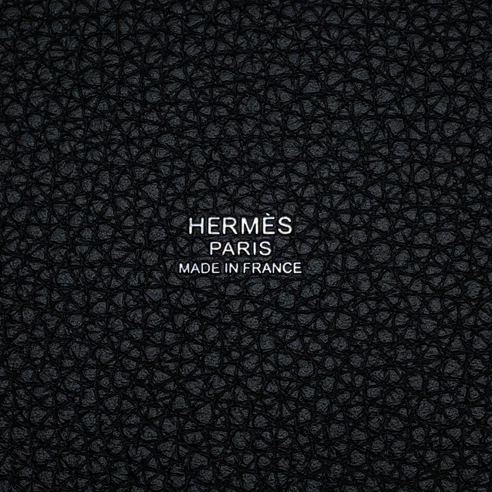 Hermes Handbag Picotin Lock PM Black Silver Taurillon Clemence Tote — view 6