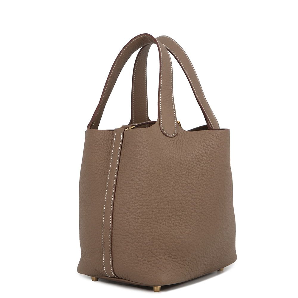 Hermes Handbag Picotin Lock PM Etoupe Gold Taurillon Recmans — view 2
