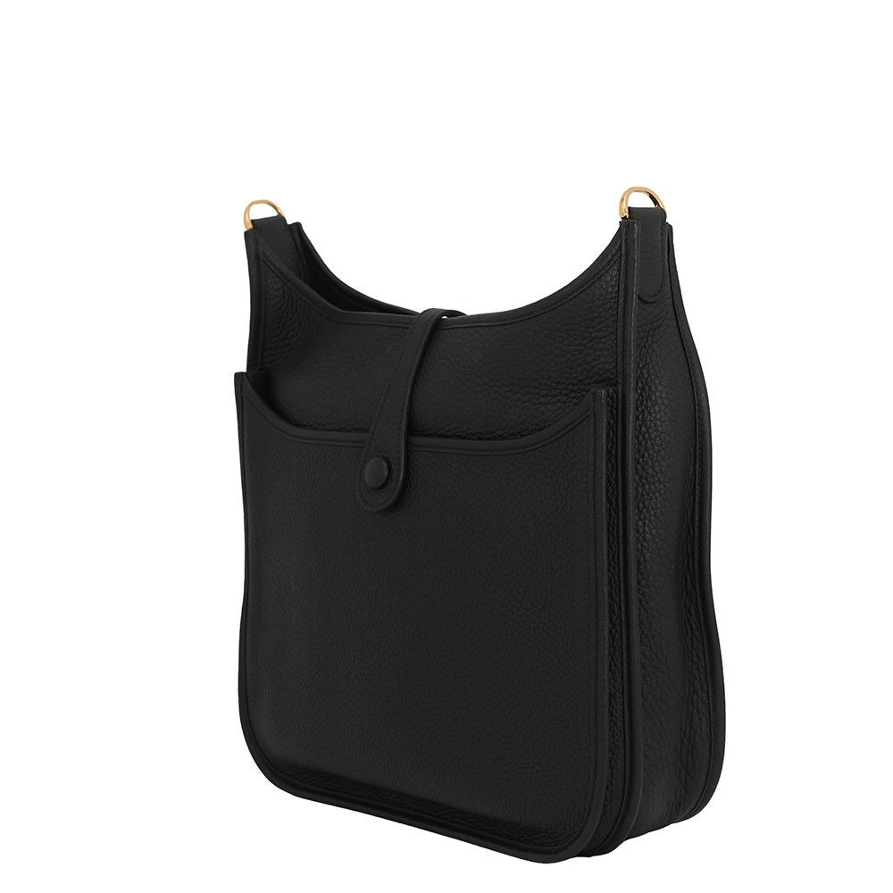 Hermes Shoulder Bag Evelyne 3 PM Black Gold Taurillon Clemence — view 2