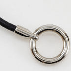 Hermes Grenin Leather Metal Black Silver Bracelet — view 7
