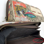 Gucci Courier Zip Around Wallet Beige Brown GG Supreme — view 9