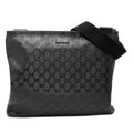 Gucci GG Supreme Crossbody Shoulder Bag Black Leather