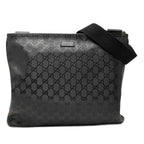 Gucci GG Supreme Crossbody Shoulder Bag Black Leather