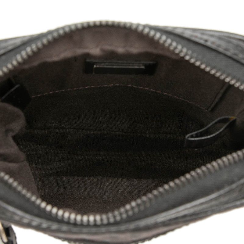 Fendi Zucchino Crossbody Shoulder Bag Brown Black Canvas Leather — view 4