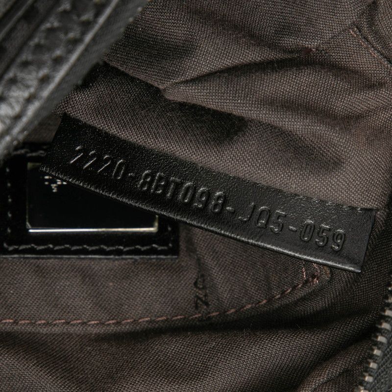 Fendi Zucchino Crossbody Shoulder Bag Brown Black Canvas Leather — view 6
