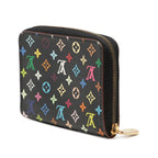 Louis Vuitton Monogram Multicolor Zippy Coin Purse Zip Around Case Black — view 2