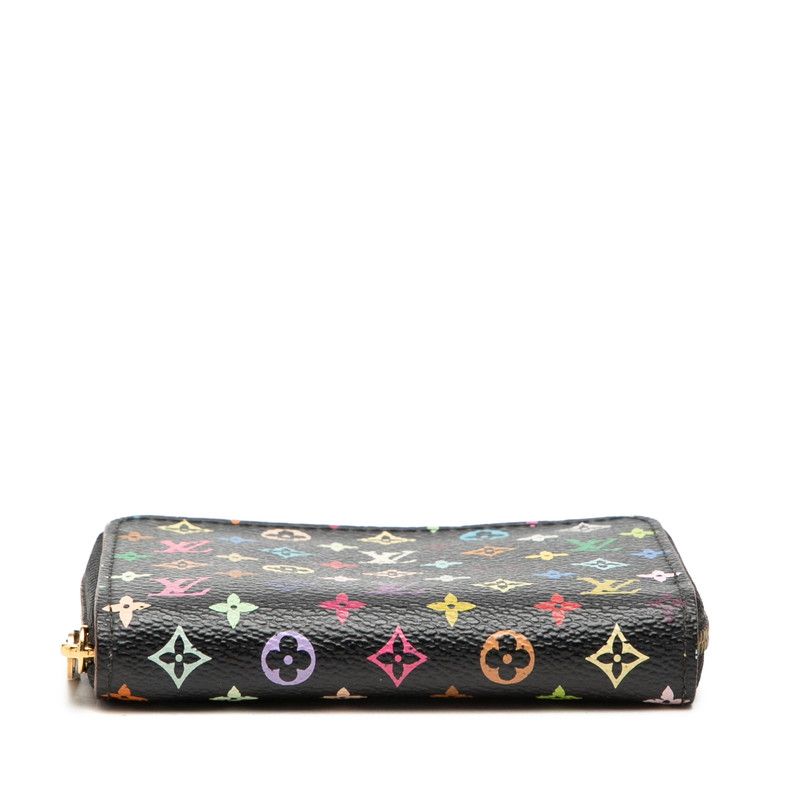 Louis Vuitton Monogram Multicolor Zippy Coin Purse Zip Around Case Black — view 3