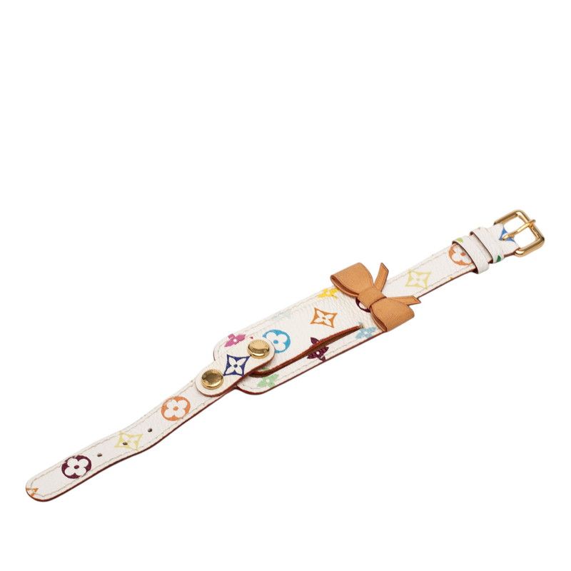 Louis Vuitton Monogram Multicolor Bracelet Porto a Dos les White Leather — view 4