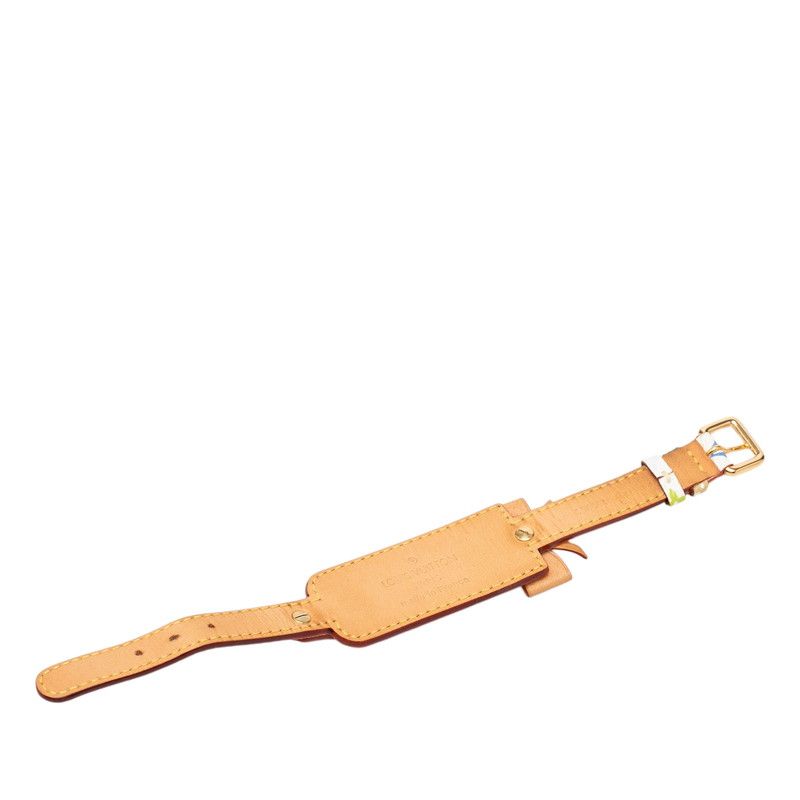 Louis Vuitton Monogram Multicolor Bracelet Porto a Dos les White Leather — view 5