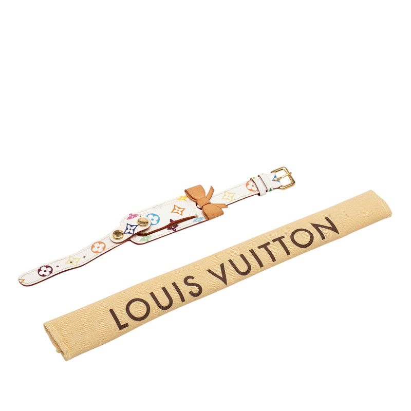 Louis Vuitton Monogram Multicolor Bracelet Porto a Dos les White Leather — view 8