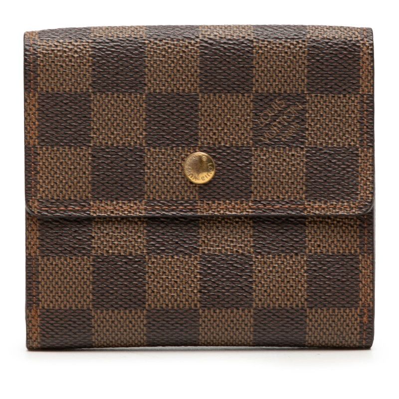 Louis Vuitton Damier Portefeuille Elis Bifold Wallet Brown Leather
