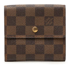 Louis Vuitton Damier Portefeuille Elis Bifold Wallet Brown Leather