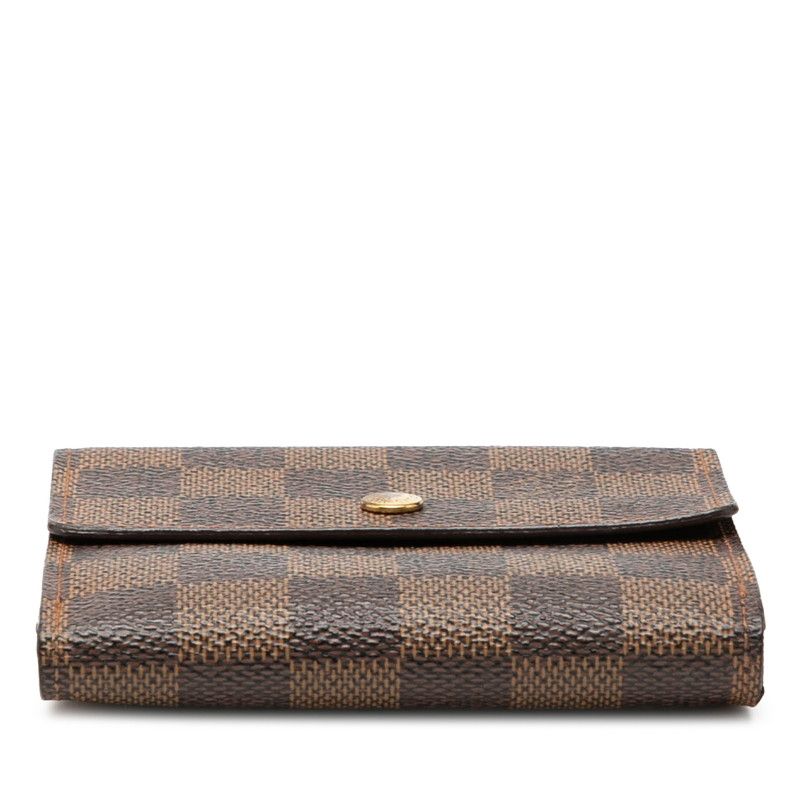 Louis Vuitton Damier Portefeuille Elis Bifold Wallet Brown Leather — view 3