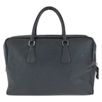 Prada Saffiano Black Silver Leather Business Briefcase — view 2
