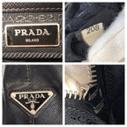 Prada Saffiano Black Silver Leather Business Briefcase — view 4