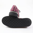 Chanel Tweed Low Cut Sneakers with Sequins and Pearl Pink Black — view 5