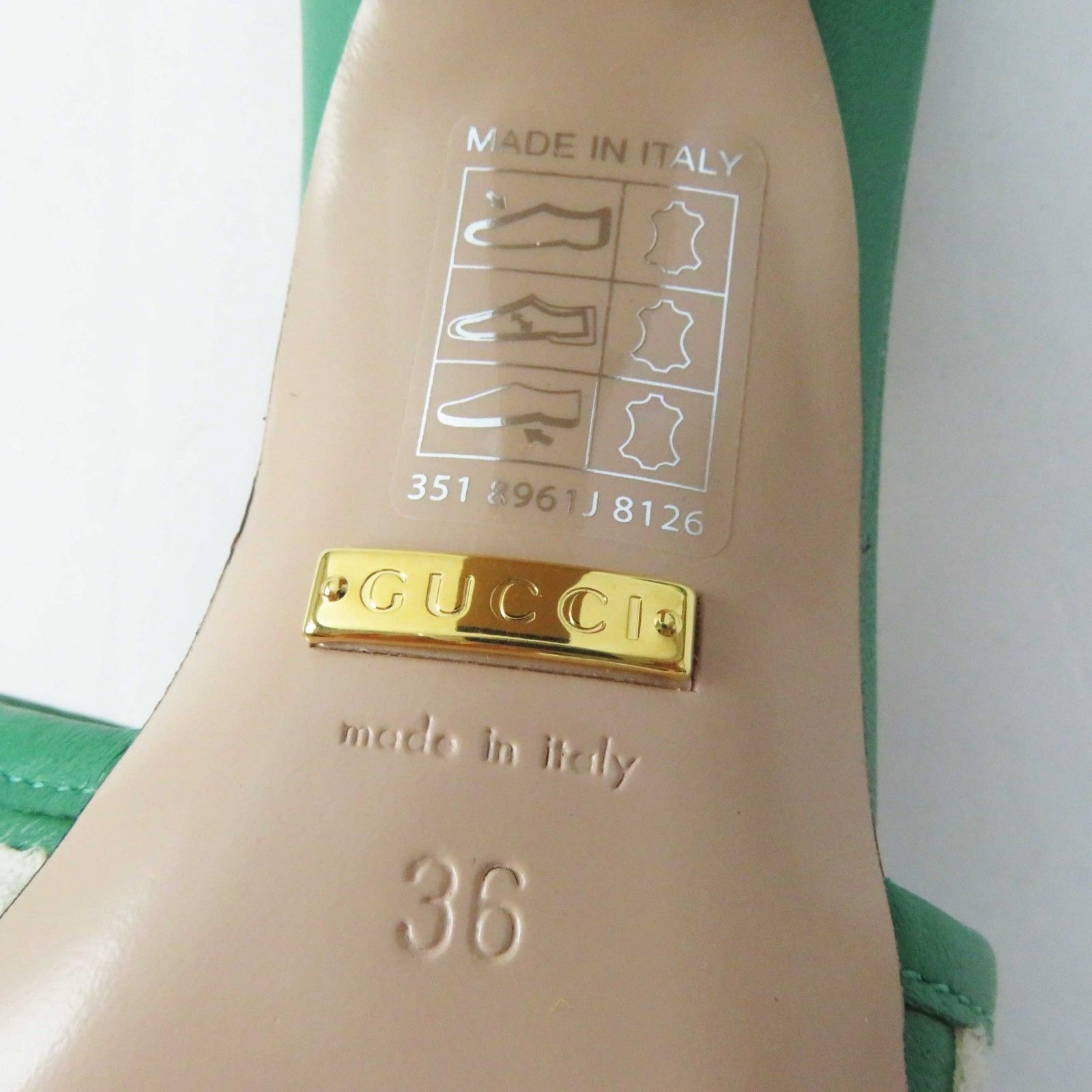 Gucci Adidas Leather GG Logo Mules Green/white — view 9