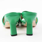Gucci Adidas Leather GG Logo Mules Green/white — view 3