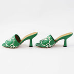 Gucci Adidas Leather GG Logo Mules Green/white — view 6