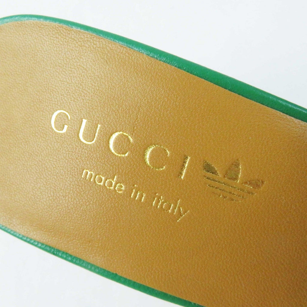 Gucci Adidas Leather GG Logo Mules Green/white — view 7