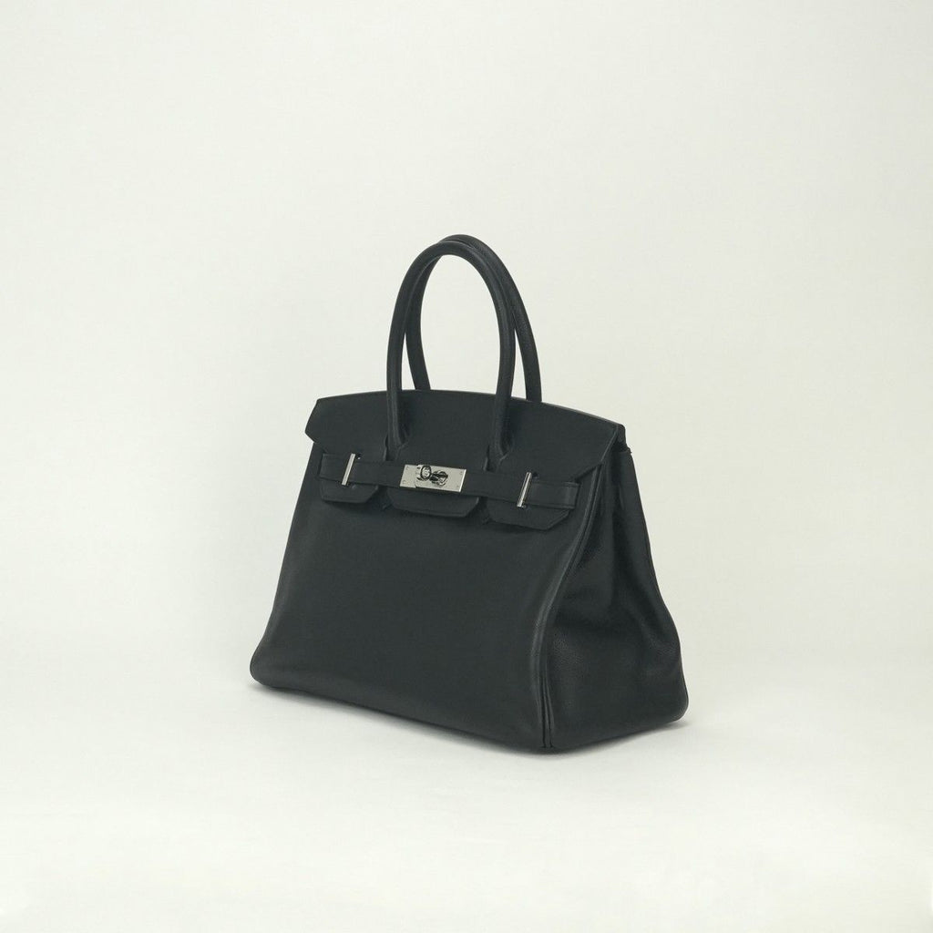 Hermes Birkin 30 Tote Epsom Noir Black Silver Veau — view 2