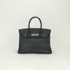 Hermes Birkin 30 Tote Epsom Noir Black Silver Veau
