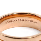 Tiffany & Co 18k Pink Gold T Two Narrow Wide Ring Diamond — view 5