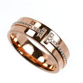 Tiffany & Co 18k Pink Gold T Two Narrow Wide Ring Diamond