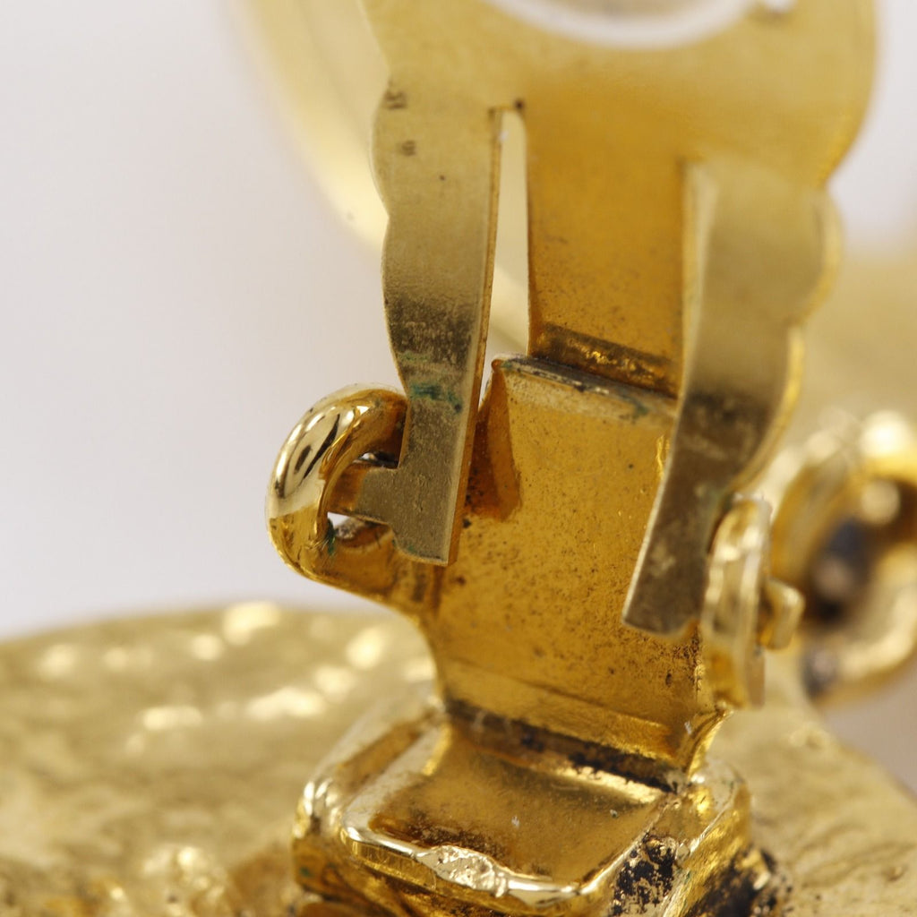 Chanel CC Logo Quilted Vintage Gold Plated Earrings — view 6