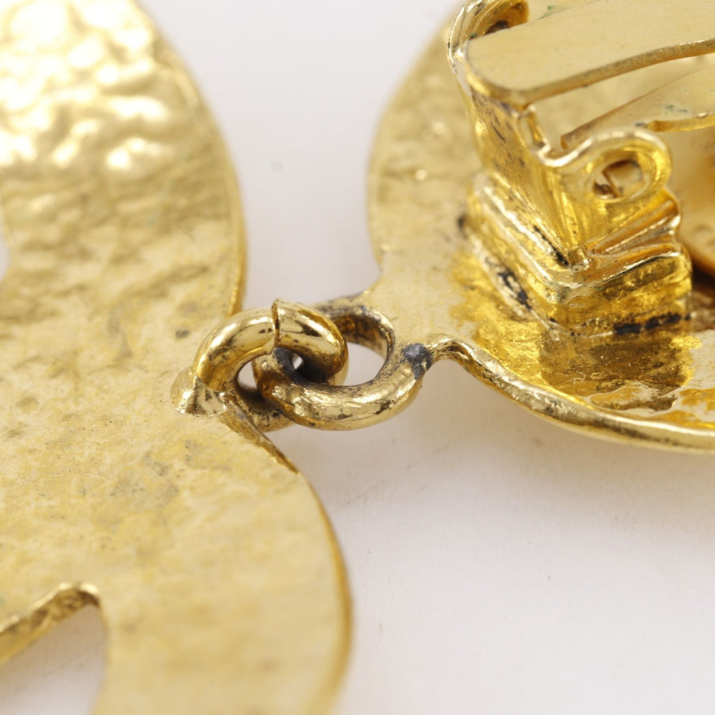Chanel CC Logo Quilted Vintage Gold Plated Earrings — view 7