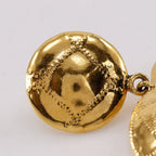Chanel CC Logo Quilted Vintage Gold Plated Earrings — view 8