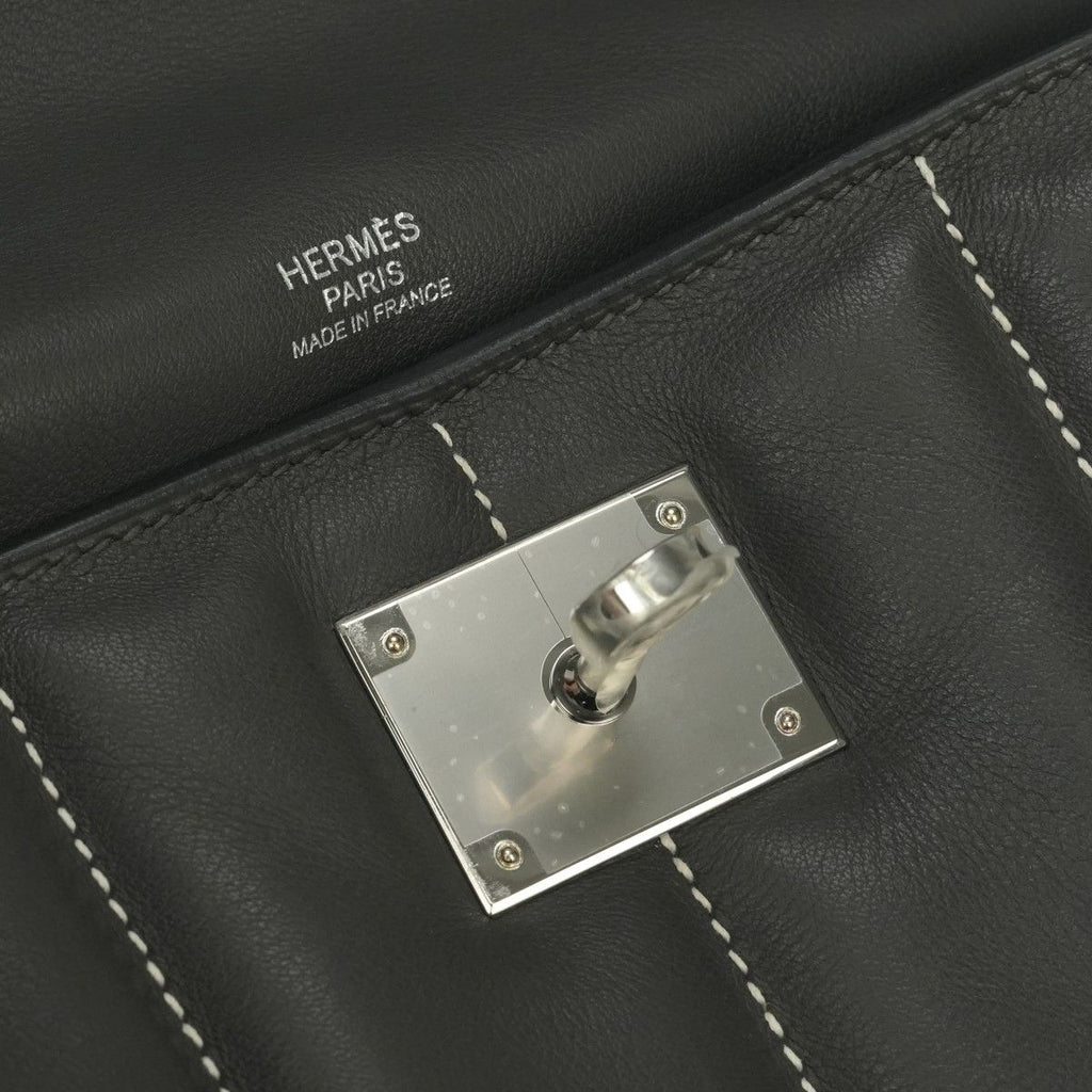 Hermes Roulis Shoulder Bag Color Graphite Gray Silver — view 8