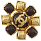 Chanel CC Logo Vintage Gold Plated Brooch