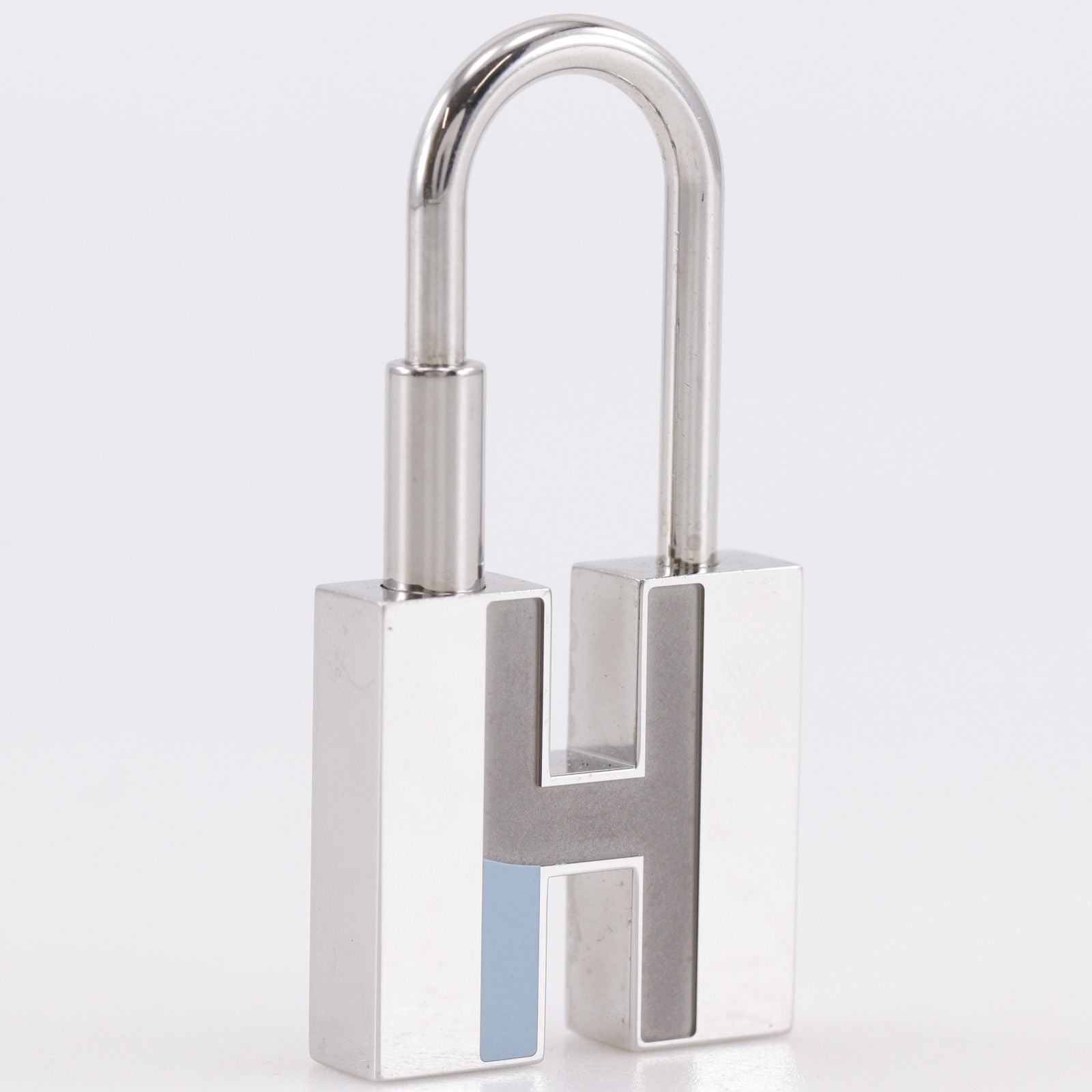 Hermes Motif Bag Charm Pendant Metal Silver Caden — view 3