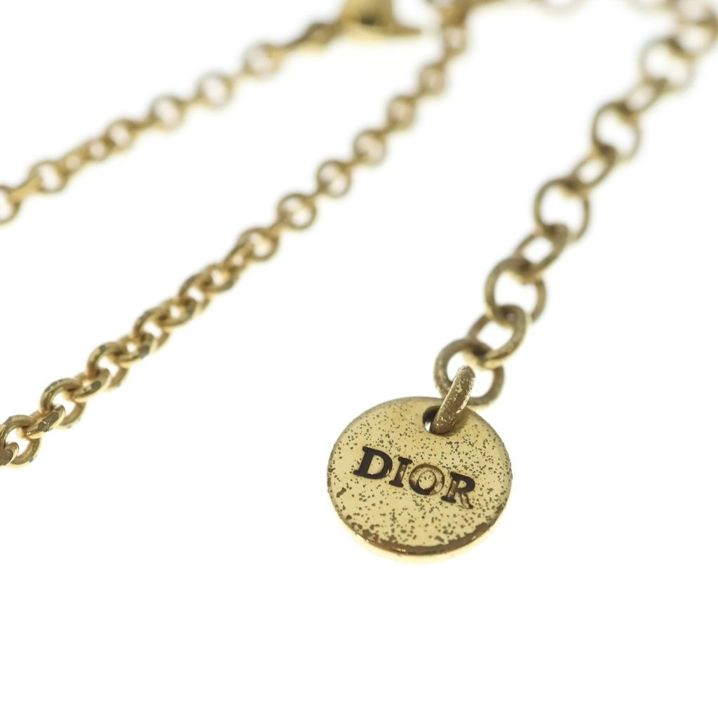Dior Petit CD Lightstone Logo Necklace Gold — view 5
