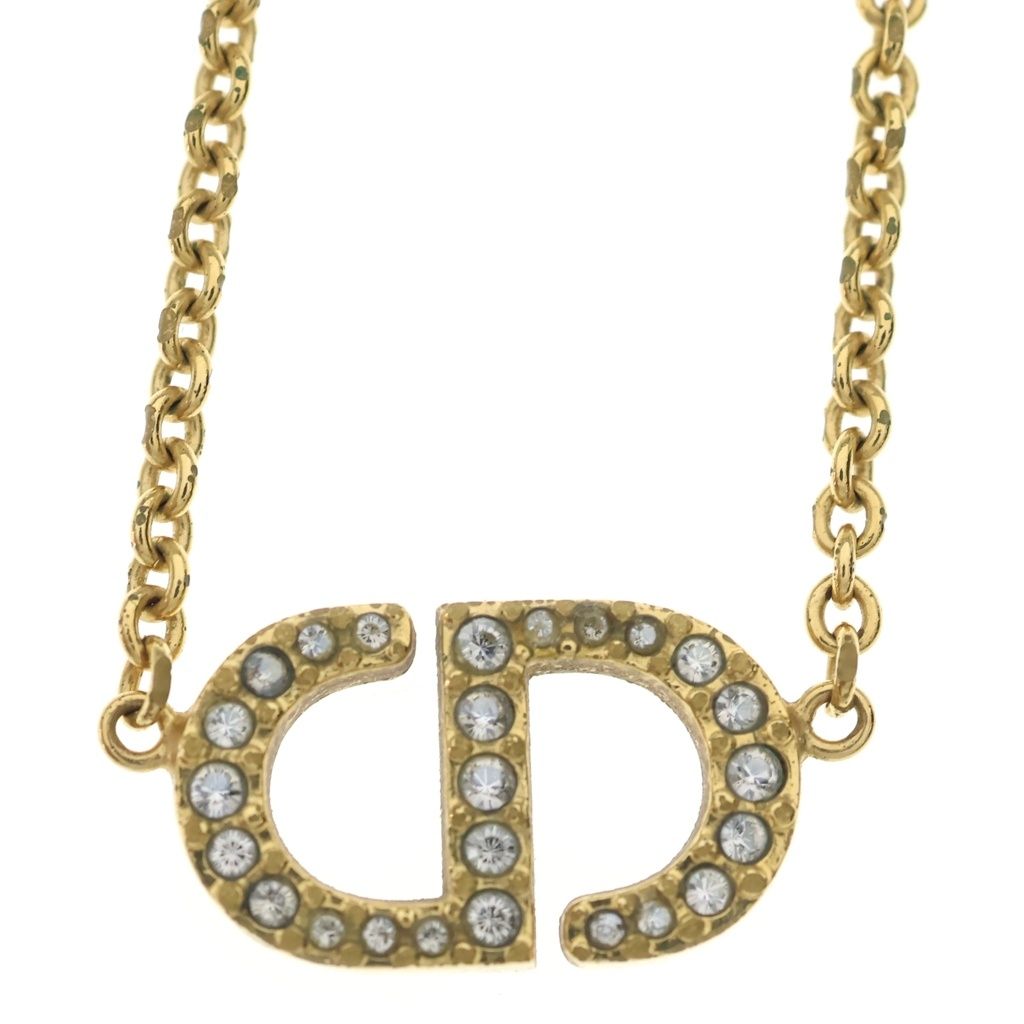 Dior Petit CD Lightstone Logo Necklace Gold — view 3